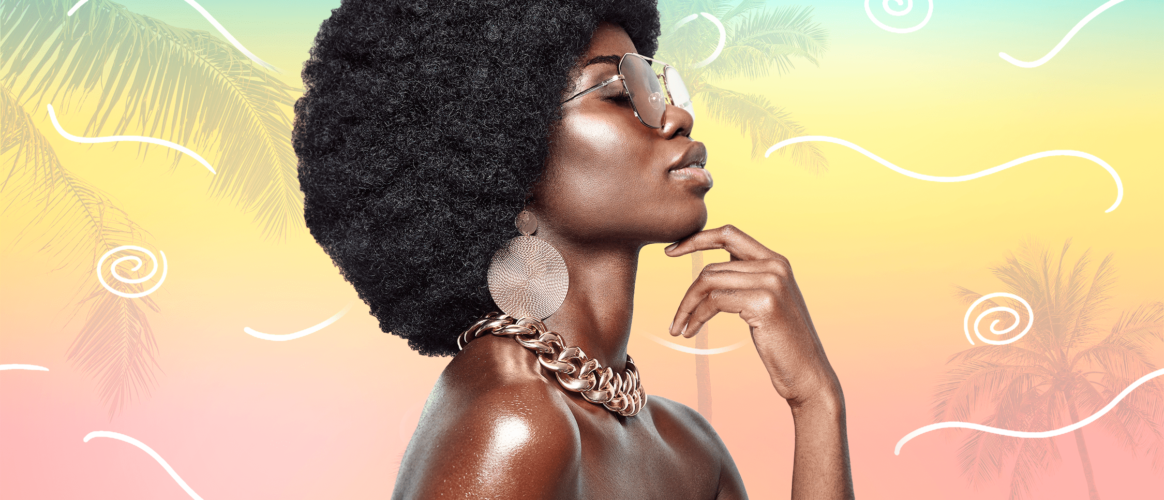 MODELO NEGRA ANOS 80 CABELO AFRO