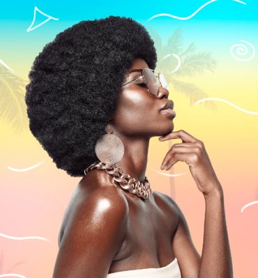 MODELO NEGRA ANOS 80 CABELO AFRO