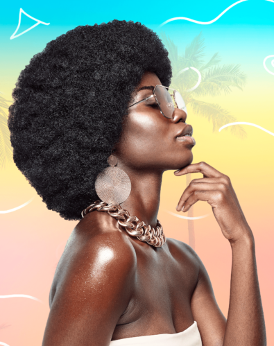 MODELO NEGRA ANOS 80 CABELO AFRO
