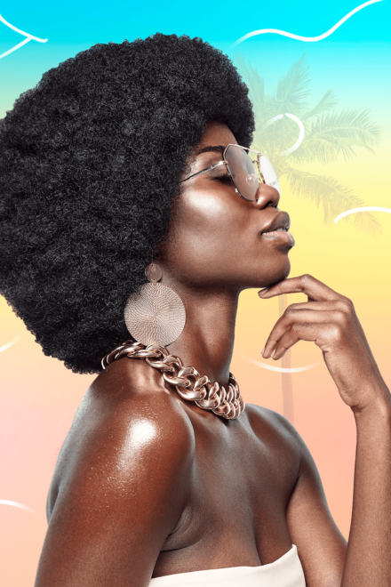 MODELO NEGRA ANOS 80 CABELO AFRO