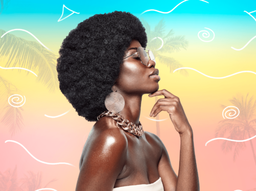 MODELO NEGRA ANOS 80 CABELO AFRO