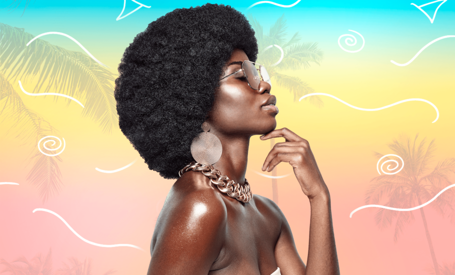 MODELO NEGRA ANOS 80 CABELO AFRO